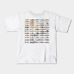 Trout, Char, Grayling, Hucho and Whitefish Group Kids T-Shirt